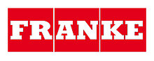 FRANKE Logo in weiß auf rotem Hintergrund als Marke für Küchentechnik