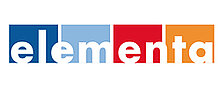 elementa Logo mit farbigen Akzenten als Marke für Küchenmöbel und Lösungen